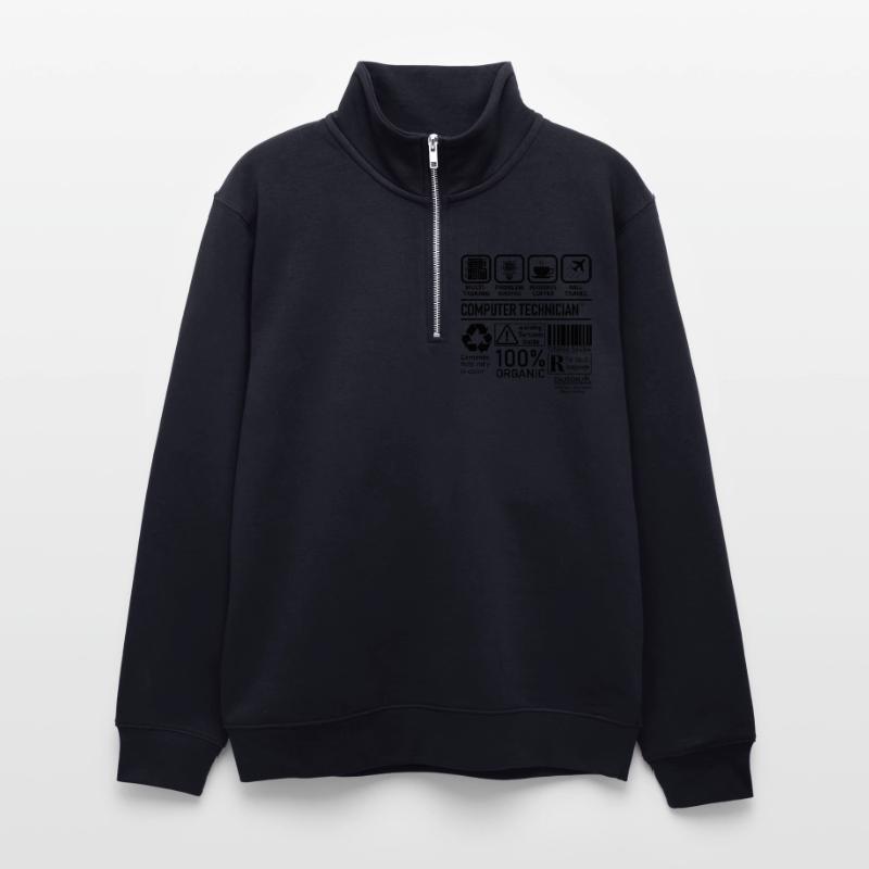 Computer Technician multi tasking problem solving Unisex Pullover mit Zip-Kragen