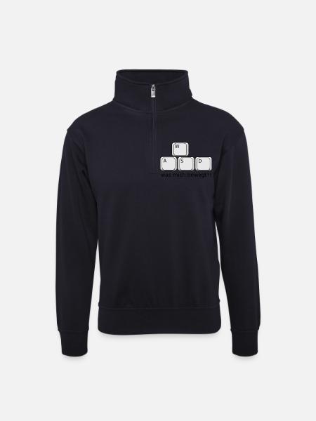 What Moves Me - Unisex sweater with zip collar - dark navy