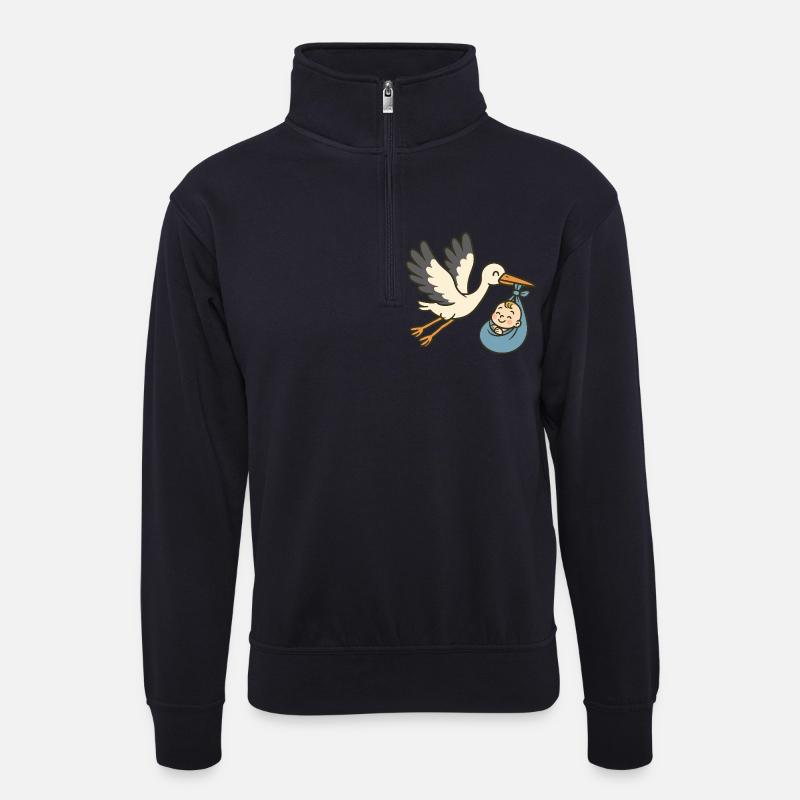 Peaceful Arrival - Unisex Pullover mit Zip-Kragen - Dunkelnavy