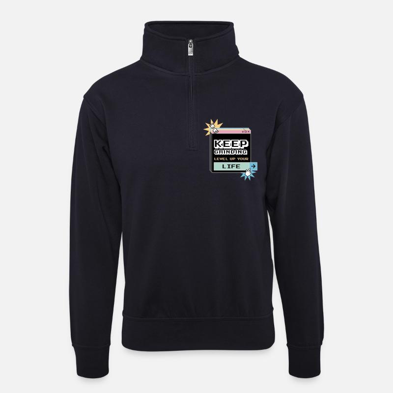 Keep Grinding Motivation Quotidienne Persévérance - Sweat col montant zippé unisexe - bleu marine foncé