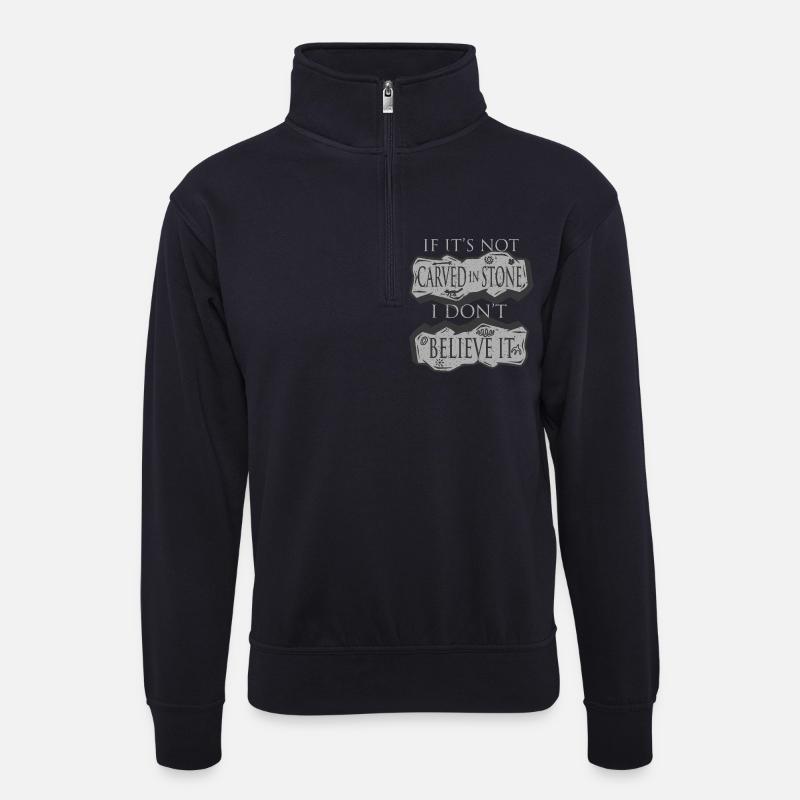 Petroglyphe Petroglyphen Piktogramme - Unisex Pullover mit Zip-Kragen - Dunkelnavy