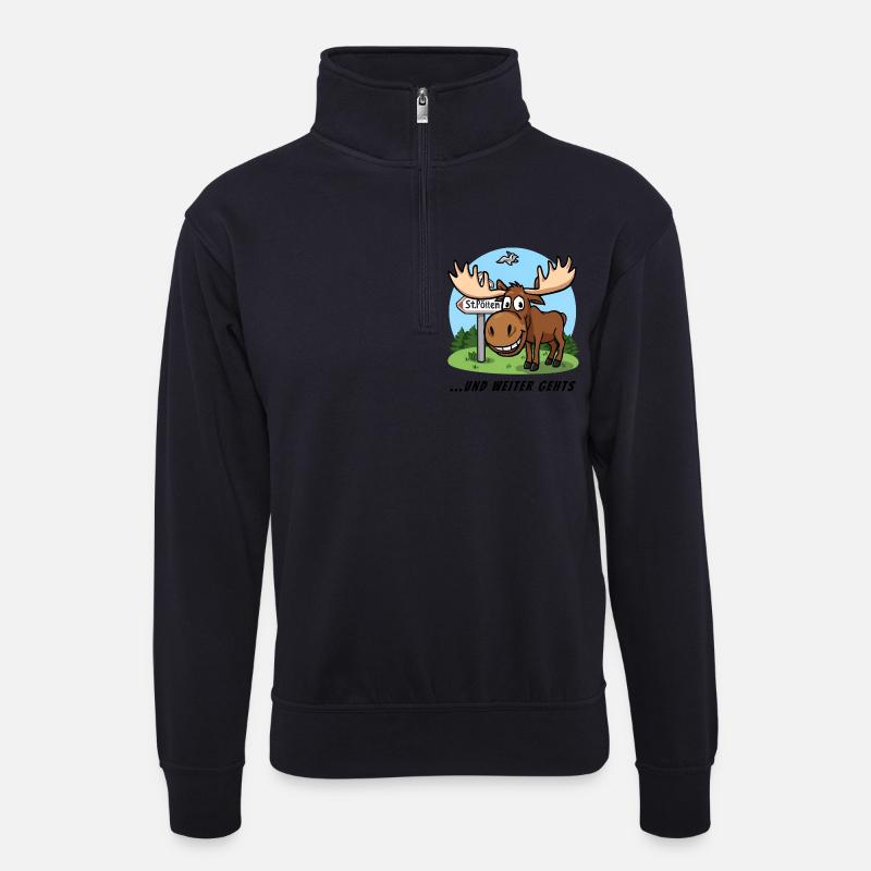 Emil ...und weiter geht's - Unisex Pullover mit Zip-Kragen - Dunkelnavy