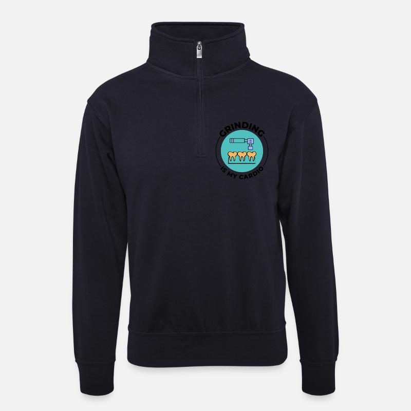 Dentaltechniker Stolz Design - Unisex Pullover mit Zip-Kragen - Dunkelnavy