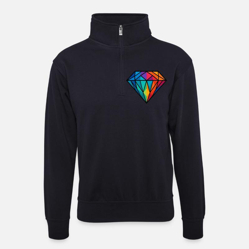 Diamant - Unisex Pullover mit Zip-Kragen - Dunkelnavy