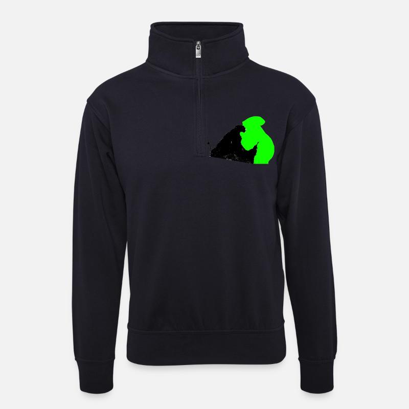 Design TOWARDS Kollektion - Unisex Pullover mit Zip-Kragen - Dunkelnavy