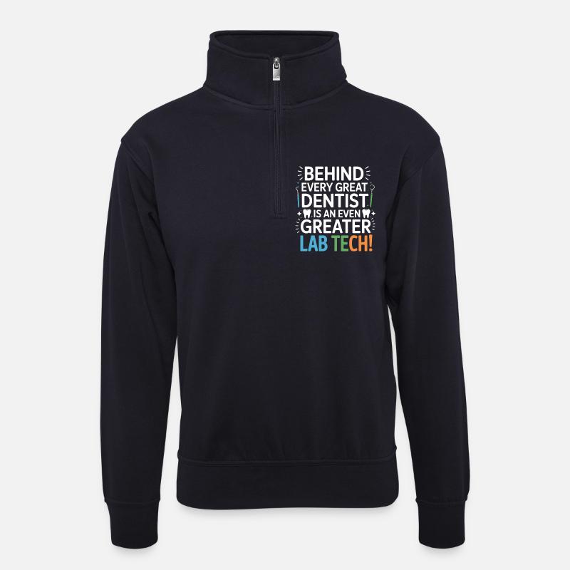 Conception dentaire de Greater Lab Tech - Sweat col montant zippé unisexe - bleu marine foncé