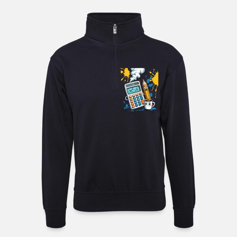 Kreidezeit Chaos Mathematik - Unisex Pullover mit Zip-Kragen - Dunkelnavy