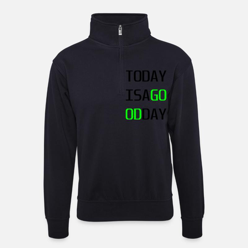 Todayisagoodday - Unisex Pullover mit Zip-Kragen - Dunkelnavy