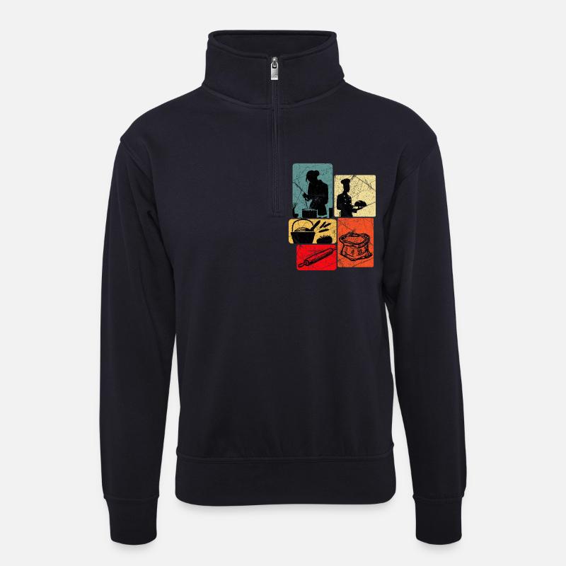 Baker Bakery Funny Saying Bread Gift - Unisex sweater with zip collar - dark navy