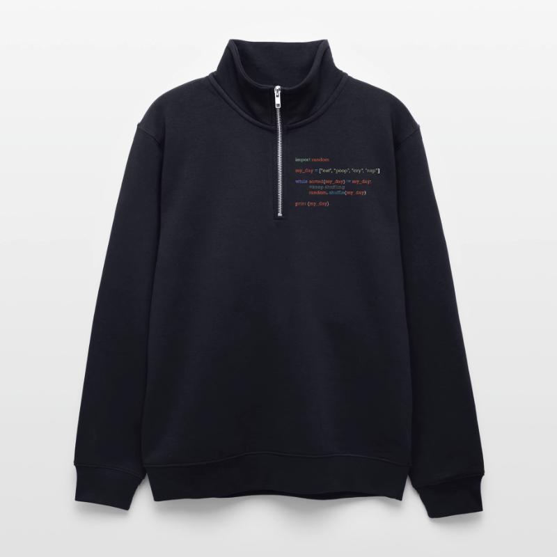 Funny python code about everyday life, baby Unisex sweater with zip collar