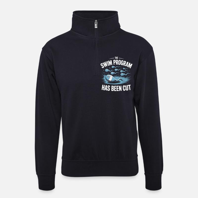 Schwimmprogramm wurde beendet - Unisex Pullover mit Zip-Kragen - Dunkelnavy
