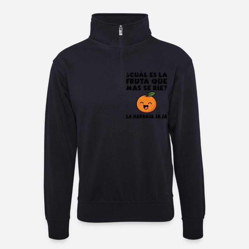 Lustige Spanischlehrerin der Maestra-Schule - Unisex Pullover mit Zip-Kragen - Dunkelnavy