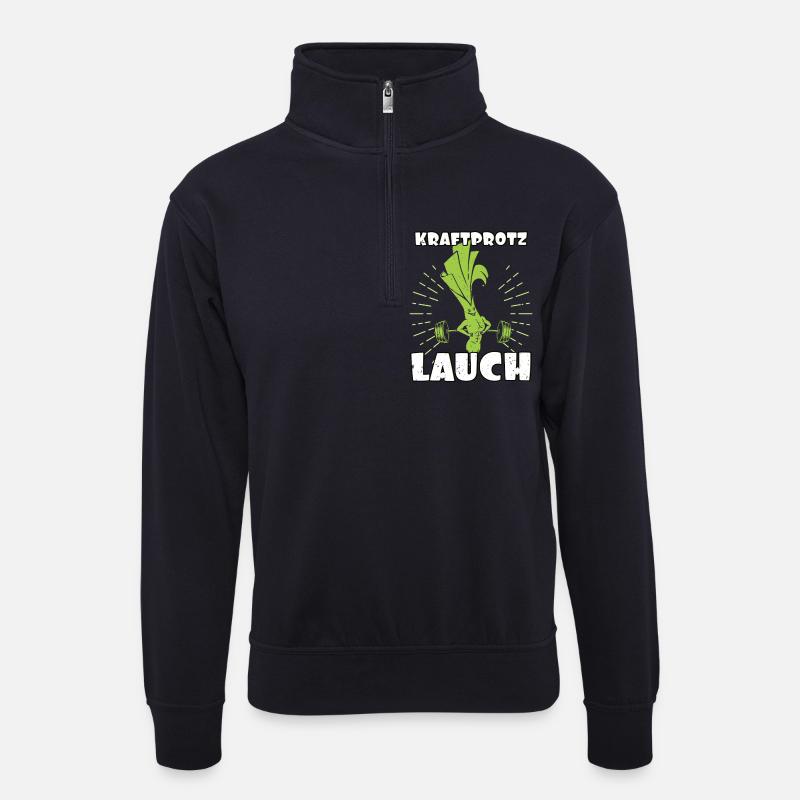 Gewichtheber KRAFTPROTZ LAUCH Lustiges - Unisex Pullover mit Zip-Kragen - Dunkelnavy