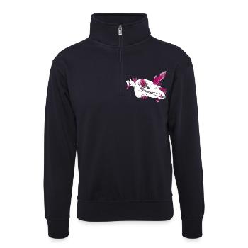 Crystal Skull - Horse (by Leni Riosa) - Unisex sweater with zip collar - dark navy - Front