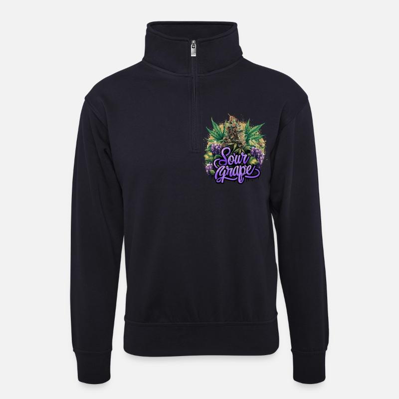 Sour Grape - Unisex Pullover mit Zip-Kragen - Dunkelnavy