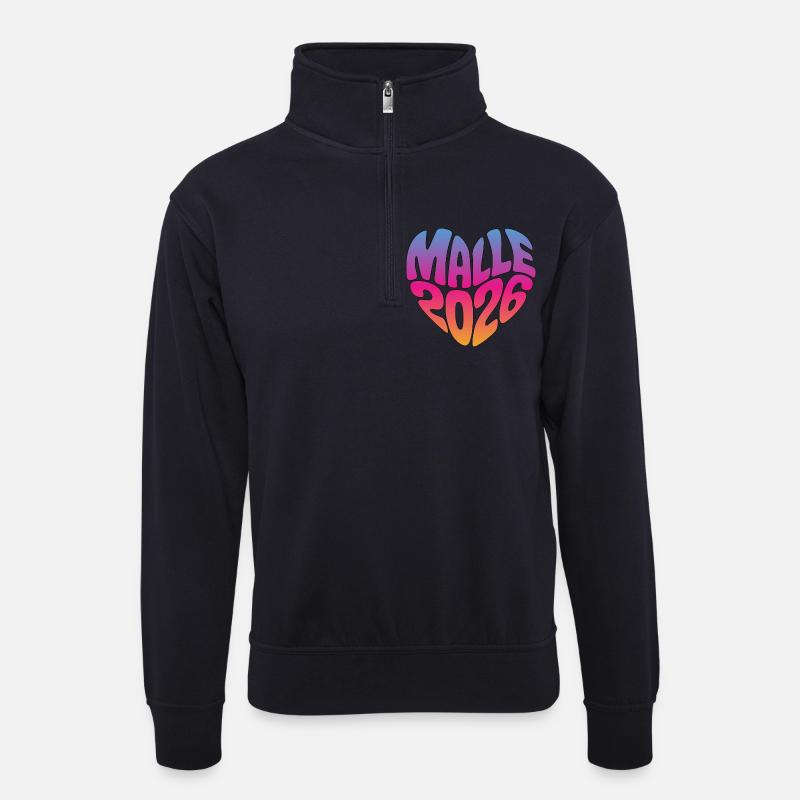 Mallorca Malle 2026  - Unisex Pullover mit Zip-Kragen - Dunkelnavy