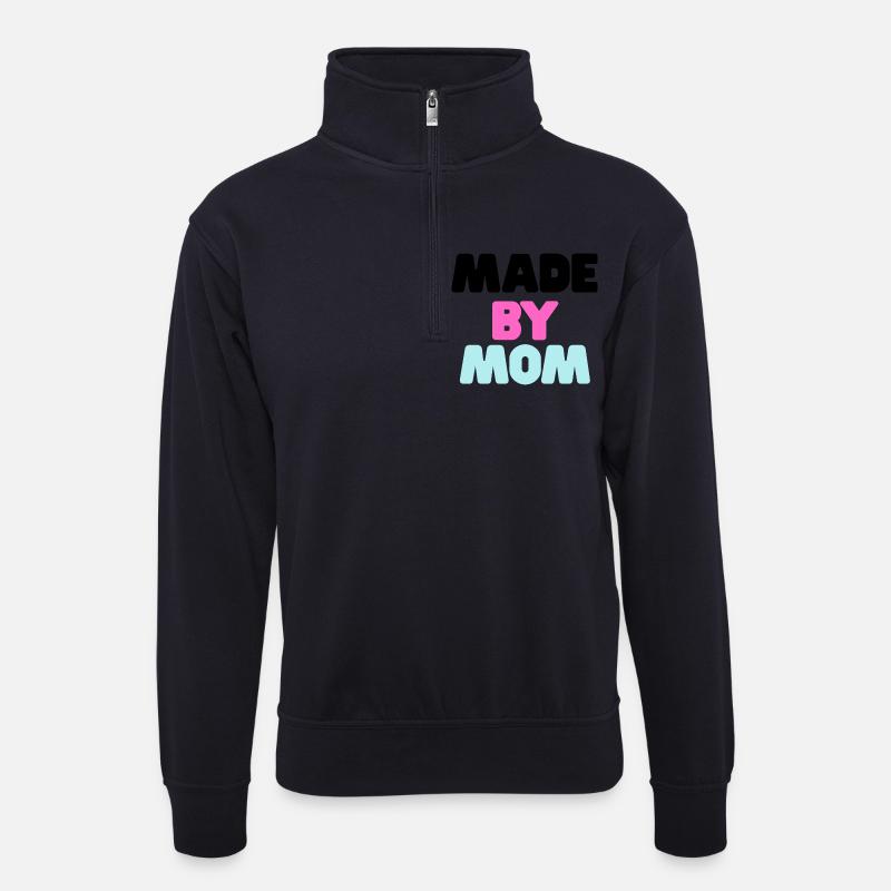 Made By Mom - Unisex Pullover mit Zip-Kragen - Dunkelnavy