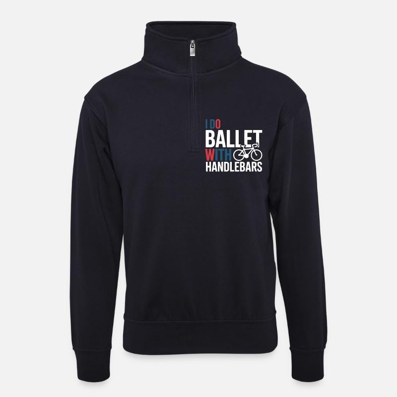 Professionelle Fahrradakrobatik-Performancekunst - Unisex Pullover mit Zip-Kragen - Dunkelnavy