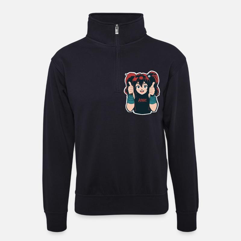 Kaoz Cheer Avatar - Unisex Pullover mit Zip-Kragen - Dunkelnavy