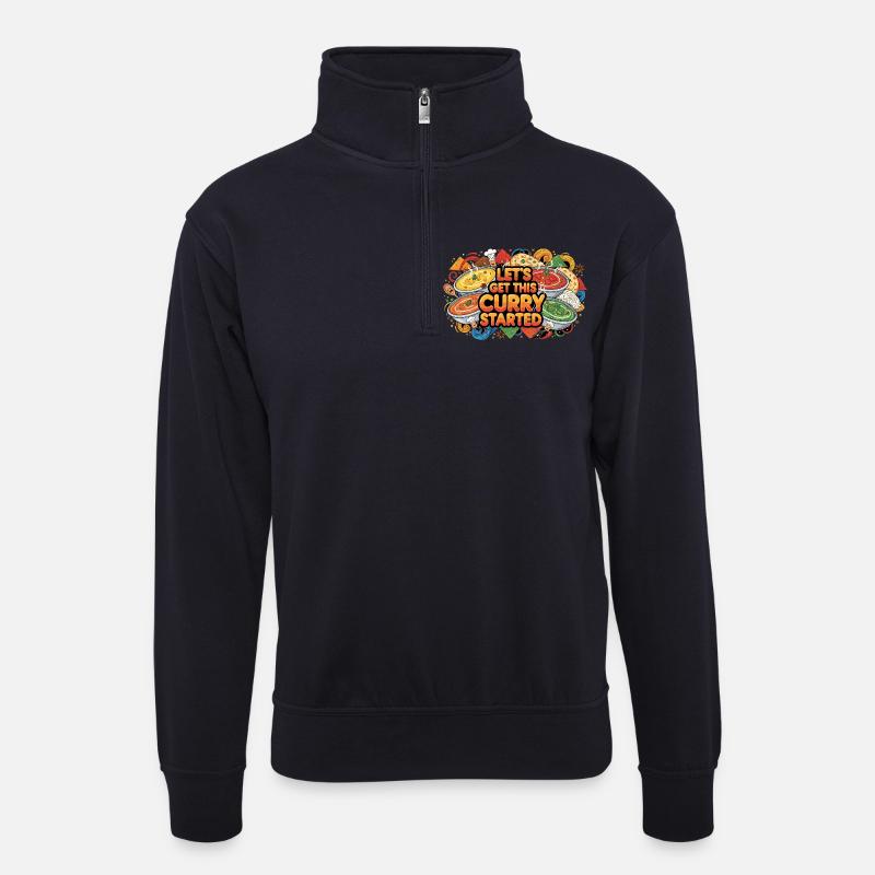 Let's get Curry started - Unisex Pullover mit Zip-Kragen - Dunkelnavy