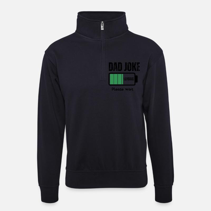 Papa-Witz - Unisex Pullover mit Zip-Kragen - Dunkelnavy