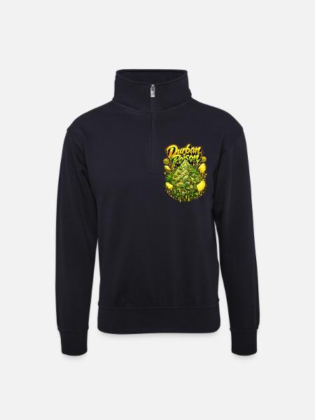 Durban Poison Graffiti-Kunstdruck - Unisex Pullover mit Zip-Kragen - Dunkelnavy