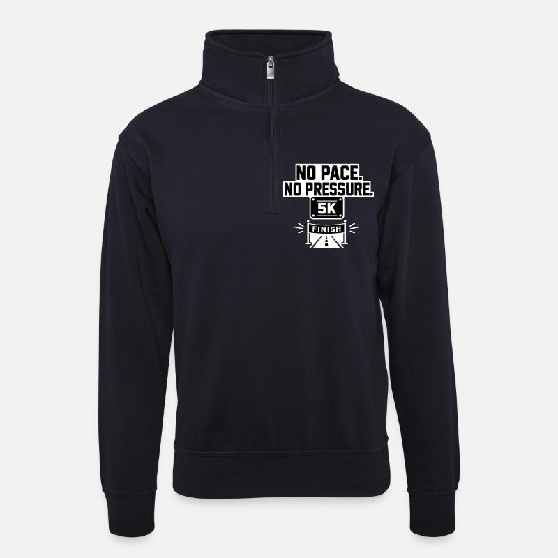 No Pace 5K - Unisex Pullover mit Zip-Kragen - Dunkelnavy