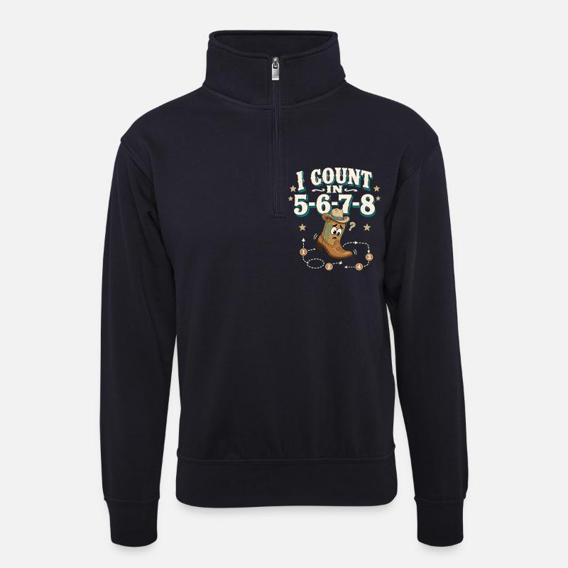 Compte 5-6-7-8 - Sweat col montant zippé unisexe - bleu marine foncé