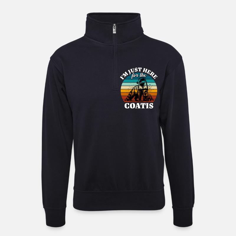 Lustige Nasenbär Sprüche - Unisex Pullover mit Zip-Kragen - Dunkelnavy