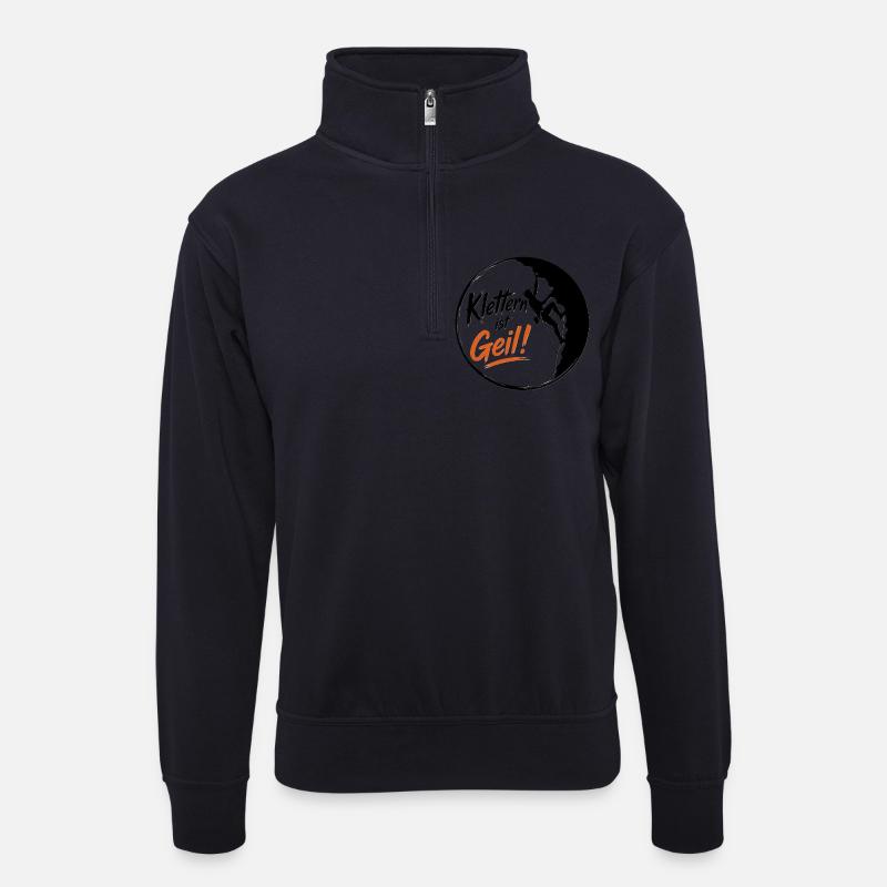 Klettern2 - Unisex Pullover mit Zip-Kragen - Dunkelnavy