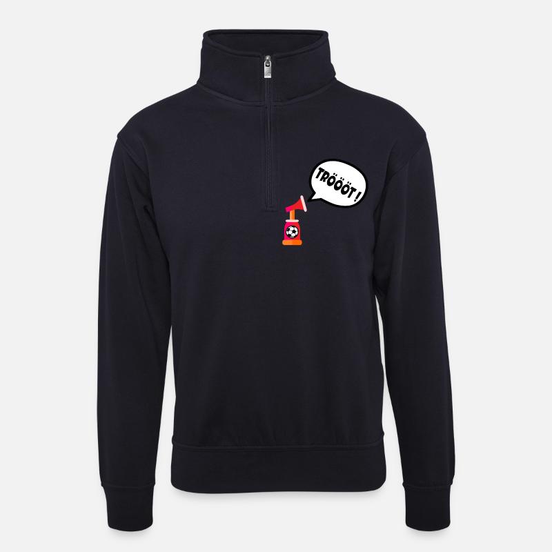 Fußball Stadion Tröte - Unisex Pullover mit Zip-Kragen - Dunkelnavy