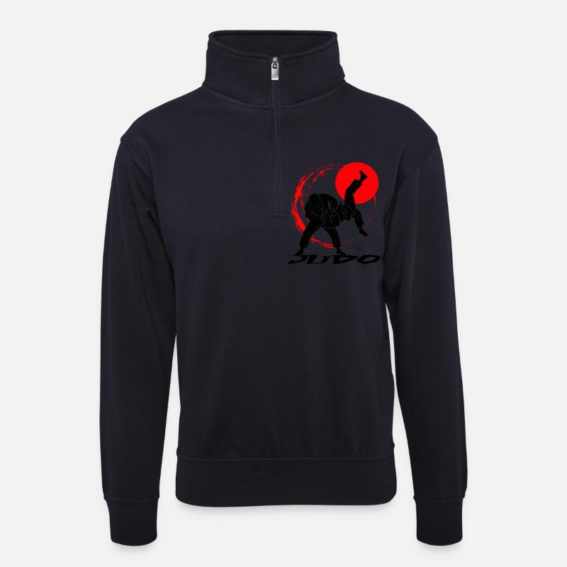 Judo - Unisex Pullover mit Zip-Kragen - Dunkelnavy