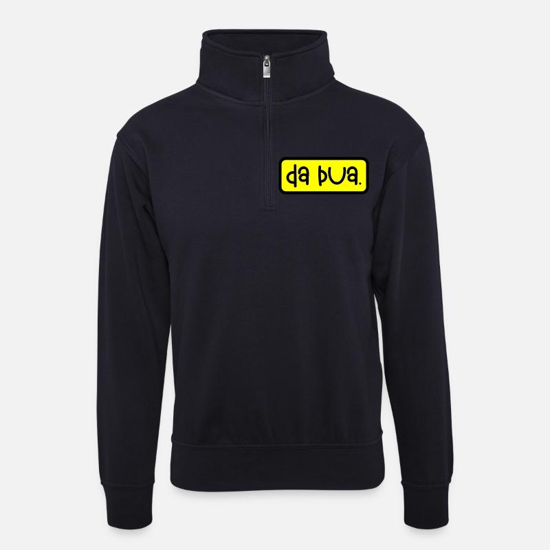 da Bua - Unisex Pullover mit Zip-Kragen - Dunkelnavy