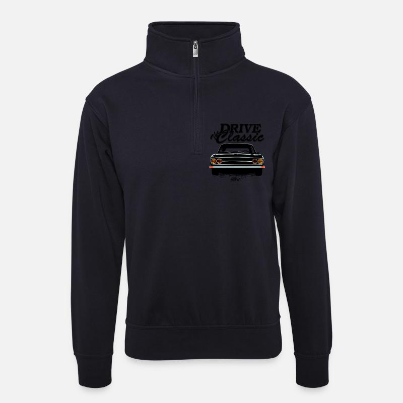 drive the classic - Unisex Pullover mit Zip-Kragen - Dunkelnavy