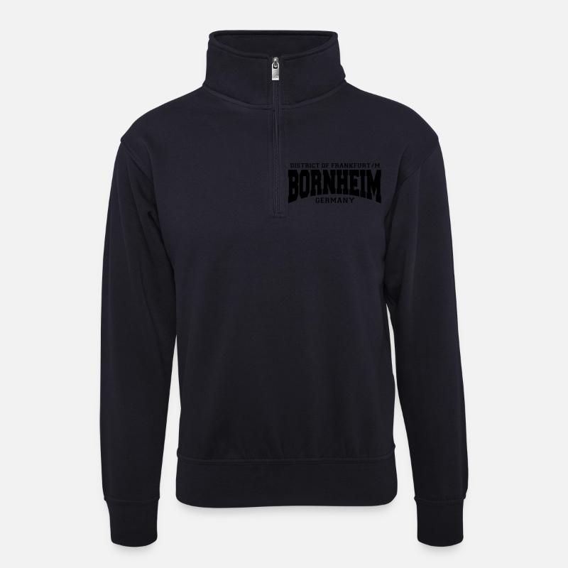 Frankfurt bornheim - Unisex Pullover mit Zip-Kragen - Dunkelnavy
