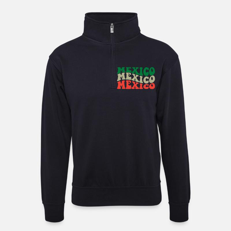 Mexico - Unisex sweater with zip collar - dark navy