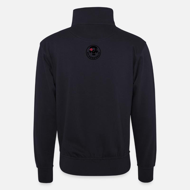 Mr. Adrenalin Pilot - Unisex Pullover mit Zip-Kragen - Dunkelnavy