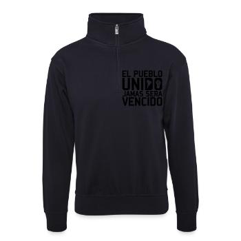 El Pueblo Unido - Sweat col montant zippé unisexe - bleu marine foncé - Devant