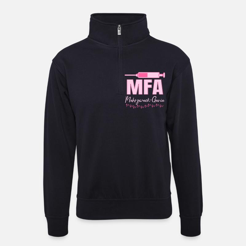 MFA Multi-Purpose Genius Medical Assistant - Unisex sweater with zip collar - dark navy