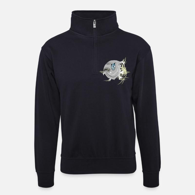 Ostküstensprotte - Unisex Pullover mit Zip-Kragen - Dunkelnavy
