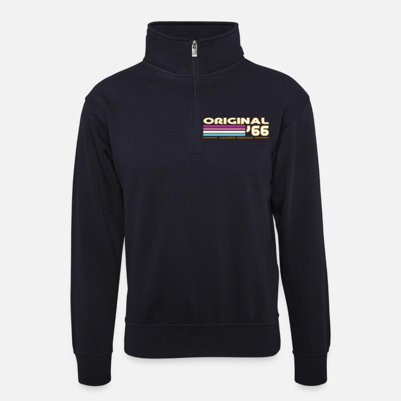 1966 - Unisex Pullover mit Zip-Kragen - Dunkelnavy