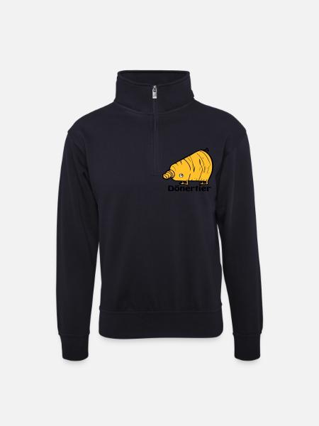 Dönertier - Unisex Pullover mit Zip-Kragen - Dunkelnavy