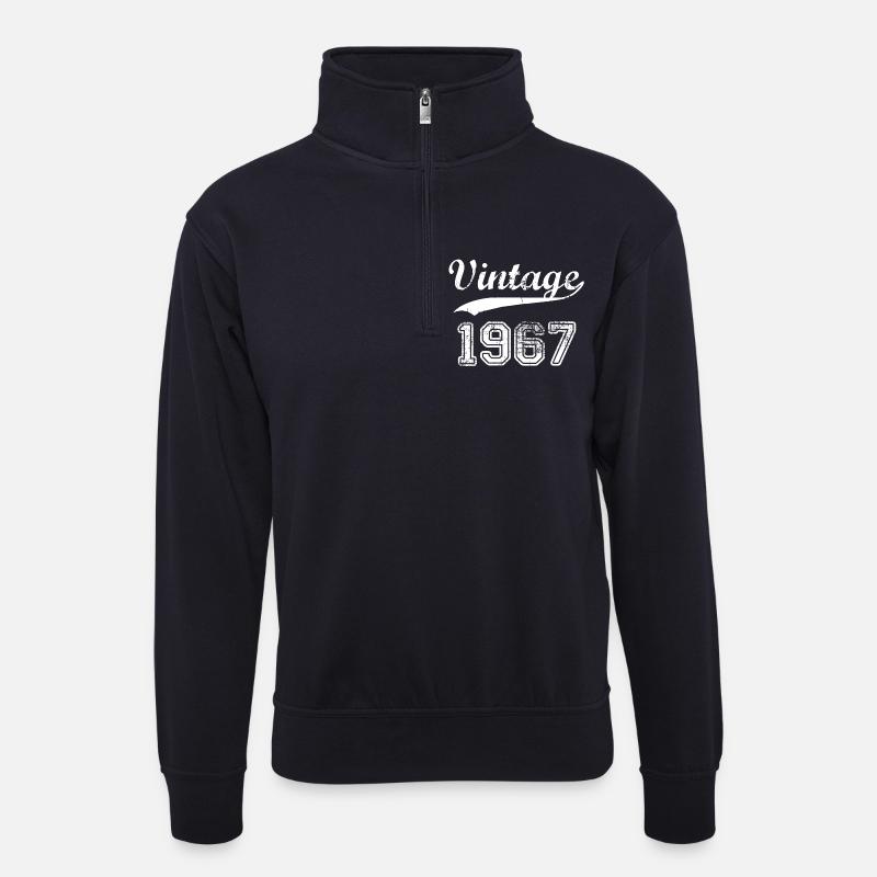 1967 - Unisex Pullover mit Zip-Kragen - Dunkelnavy