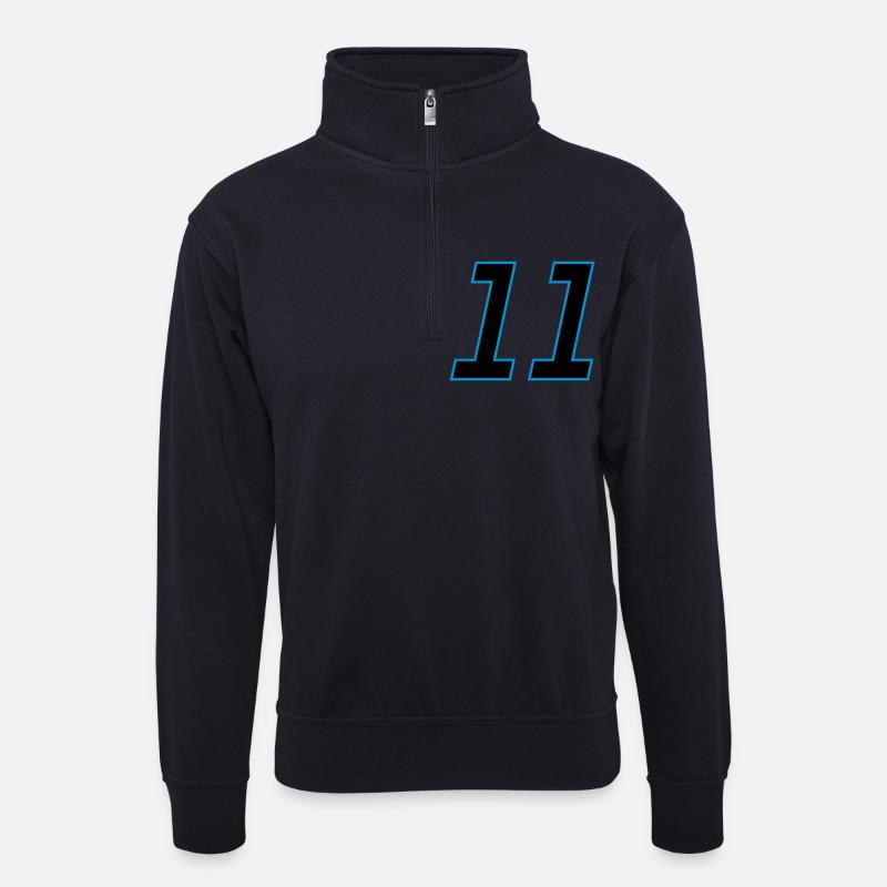 number_11 - Unisex Pullover mit Zip-Kragen - Dunkelnavy