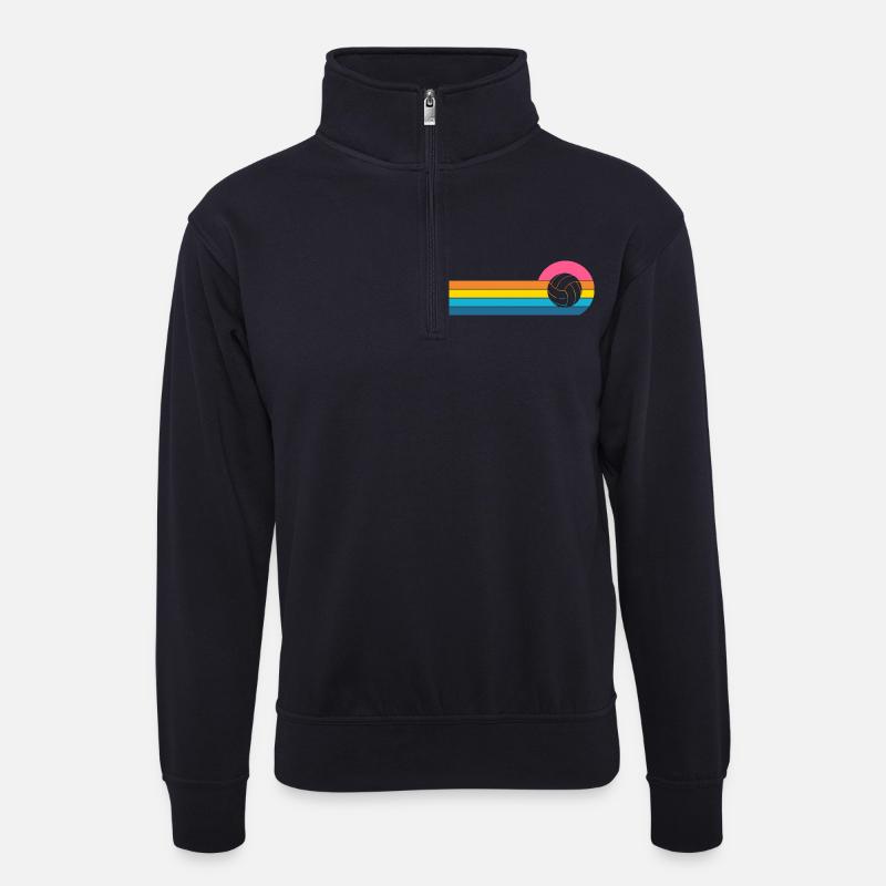 Volleyball - Unisex Pullover mit Zip-Kragen - Dunkelnavy