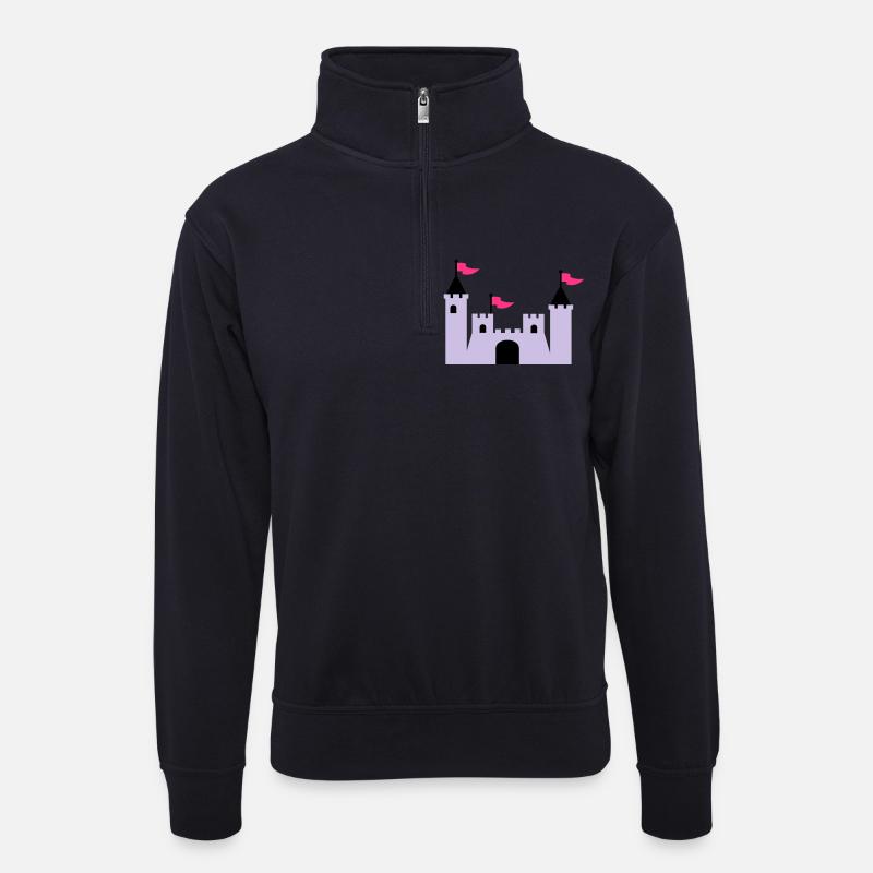 Burg - Unisex Pullover mit Zip-Kragen - Dunkelnavy