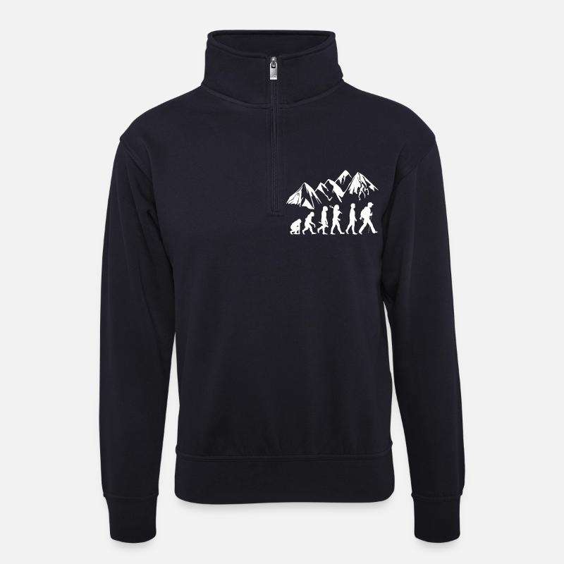 Wandern Evolution - Unisex Pullover mit Zip-Kragen - Dunkelnavy