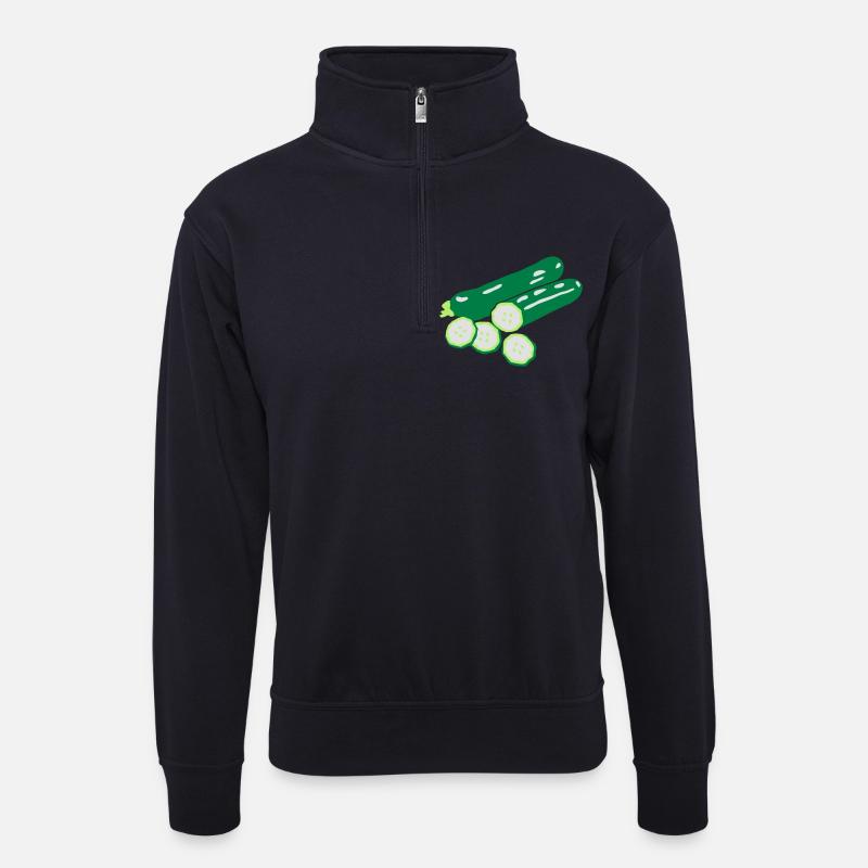 zucchini zucchinis g1 - Unisex Pullover mit Zip-Kragen - Dunkelnavy