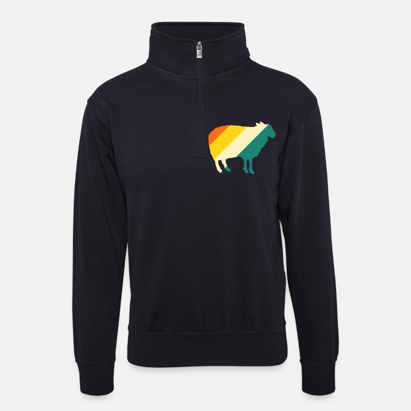 Schäfer Schaf - Unisex Pullover mit Zip-Kragen - Dunkelnavy