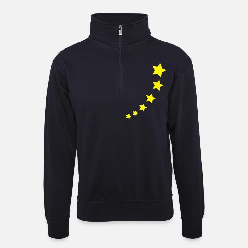 Sterne - Unisex Pullover mit Zip-Kragen - Dunkelnavy
